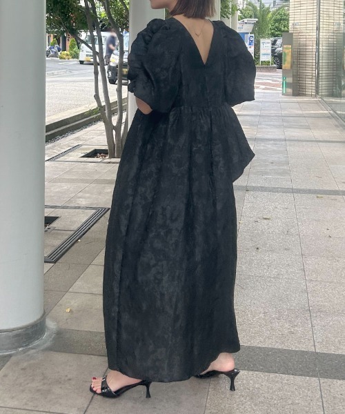 DONOBAN（ドノバン） ドレス 「ANDRESD」bubble sleeve jacquard dress