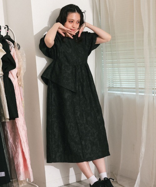 DONOBAN（ドノバン） ドレス 「ANDRESD」bubble sleeve jacquard dress
