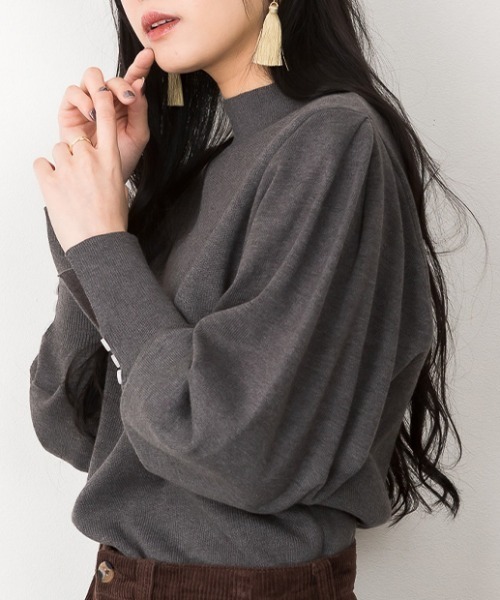 RCD ニット セーター ハイネックバルーンスリーブセーター レディース