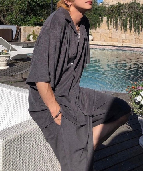 FLEX tシャツ 「FLEX」Open collared pile set up / オープンカラー