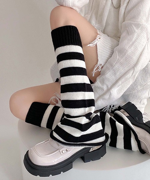 mosox レッグウォーマー 「MOSOX」ボーダーレッグウォーマー