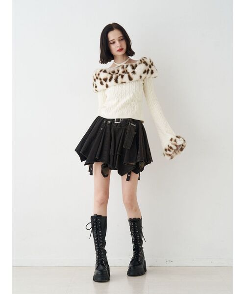 jouetie（ジュエティ） デニムスカート アシメヘムデニムミニスカート