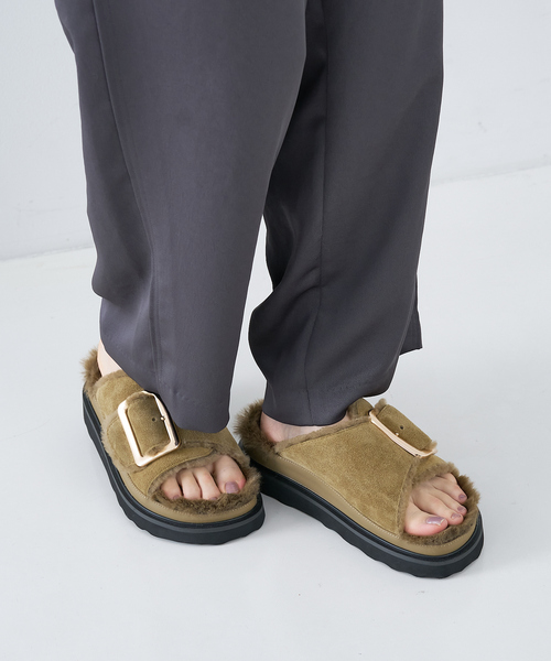 MOHI（モヒ） サンダル 「MOHI/モヒ」ファーサンダル シングルベルト