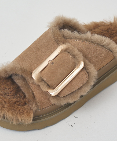 MOHI（モヒ） サンダル 「MOHI/モヒ」ファーサンダル シングルベルト