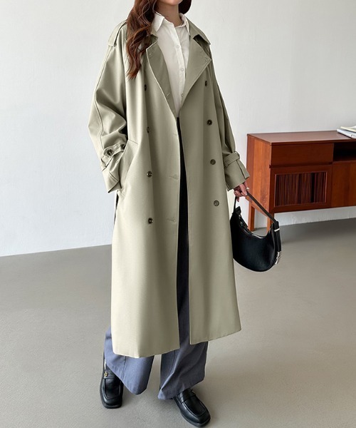 COCOMOMO トレンチコート コート ゆったりきれいめ ベルト付き