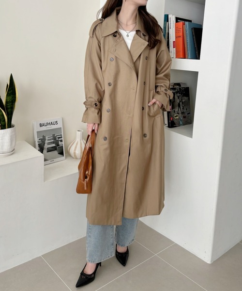 COCOMOMO トレンチコート コート ゆったりきれいめ ベルト付き