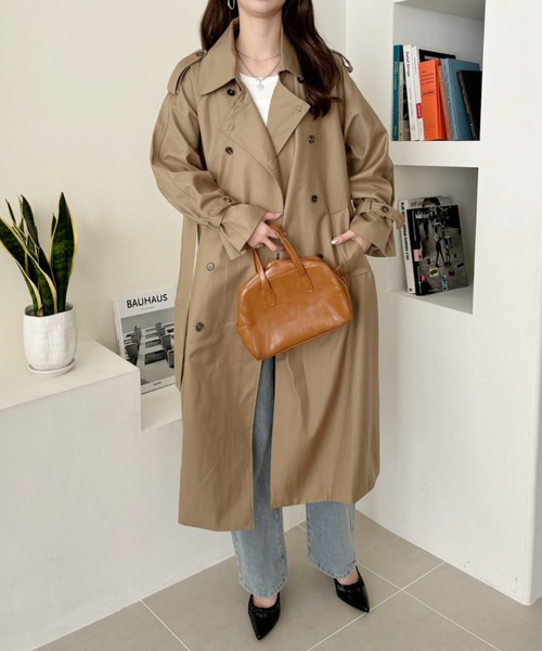COCOMOMO トレンチコート コート ゆったりきれいめ ベルト付き