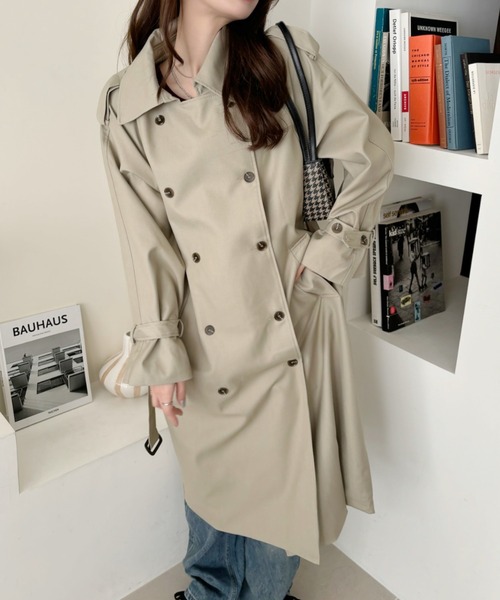 COCOMOMO トレンチコート コート ゆったりきれいめ ベルト付き