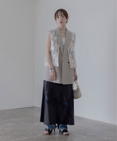 Eimee Law（エイミーロウ） ベスト ジレ レースレイヤード ダブル