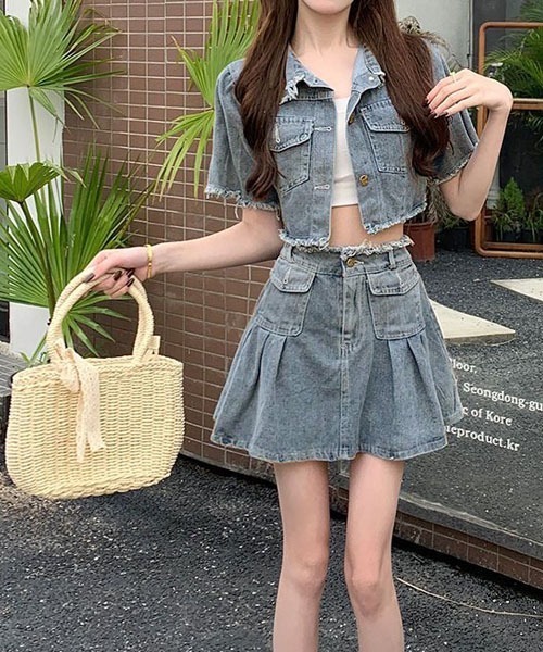 gossip!ロサンゼルス セットアップ デニムジャケット+ ミニスカート