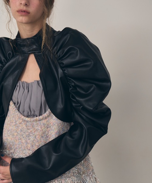 J1U by LA BELLE ETUDE カーディガン ボリュームギャザーフェイク