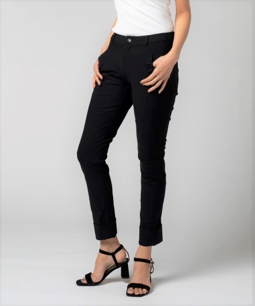 Sov. パンツ メリルハイテンションフロントボタンパンツ レディース