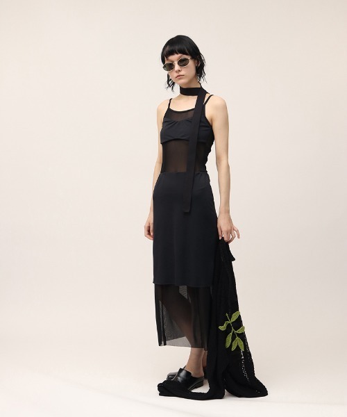 leinwande（ラインヴァンド） ワンピース Mesh Combination Dress