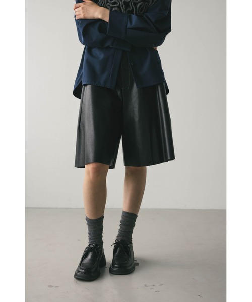 STYLEMIXER（スタイルミキサー） パンツ フェイクレザーハーフパンツ