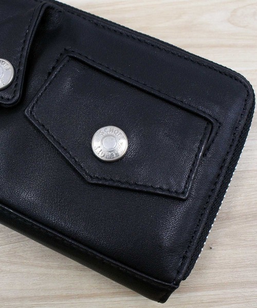 Schott N.Y.C（ショット） 財布 LEATHER RIDERS ZIP WALLET メンズ