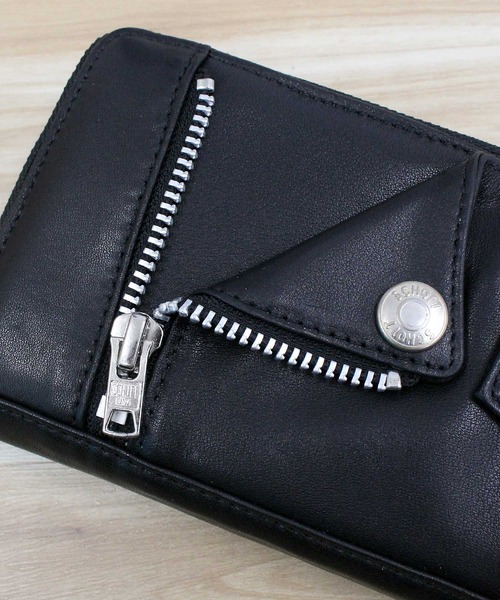Schott N.Y.C（ショット） 財布 LEATHER RIDERS ZIP WALLET メンズ