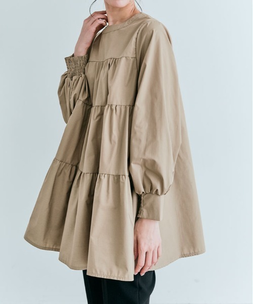 ブラウス シャツ 3way バック ティアード チュニック レディース