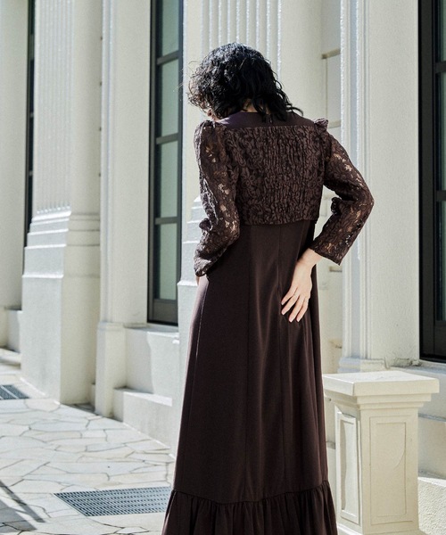 niana（ニアナ） ドレス レースブラウスレイヤードショルダーデザイン