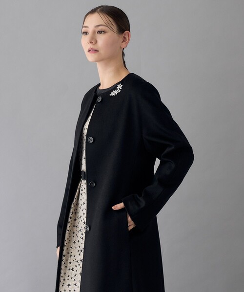 ANAYI（アナイ） コート アウター カシミヤベルト付きクルーコート