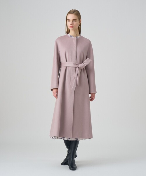 ANAYI（アナイ） コート アウター カシミヤベルト付きクルーコート