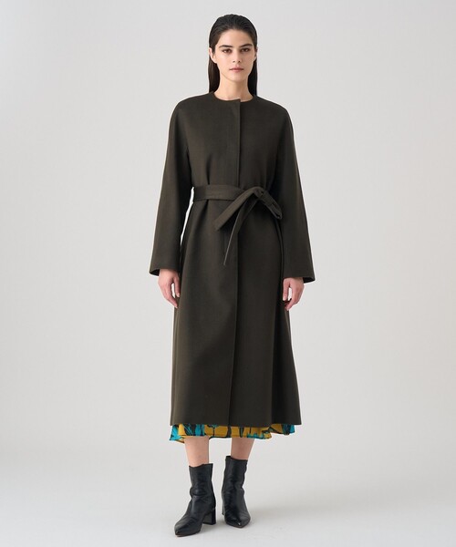 ANAYI（アナイ） コート アウター カシミヤベルト付きクルーコート