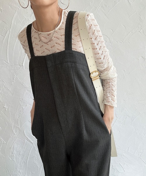 JUNOAH（ジュノア） サロペット オーバーオール ツイードサロペット