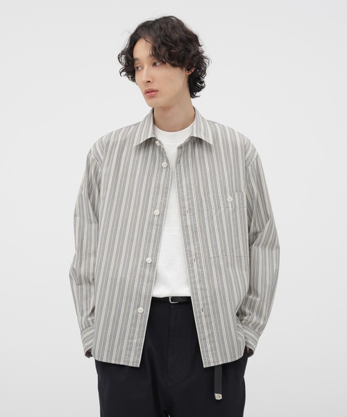 MHL.（エムエイチエル） シャツ PYJAMA STRIPE COTTON SHIRT メンズ
