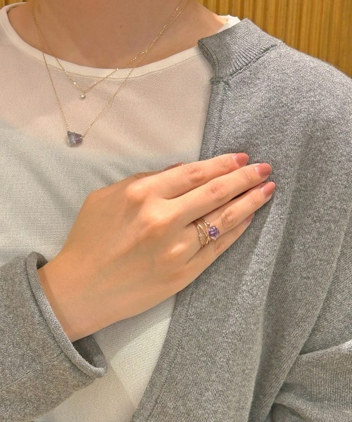 ete（エテ） 指輪 リング 「レイヤード」 K10MPG ブラウンダイヤモンド