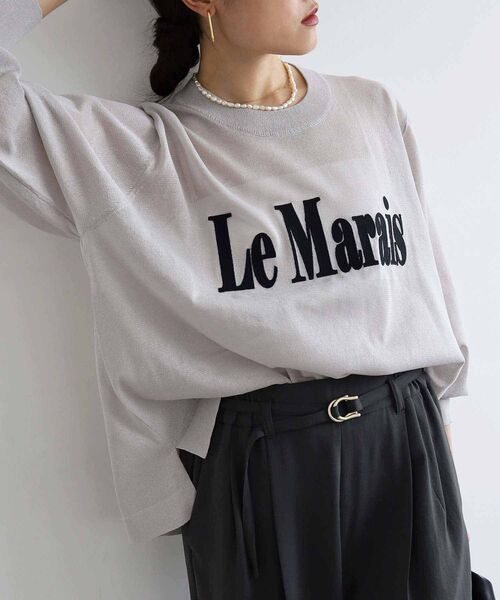 le.coeur blanc（ルクールブラン） ニット セーター シアー刺繍