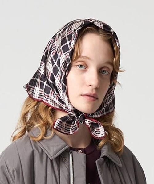 6 スカーフ バンダナ 「6(ROKU)」チェックプリント スカーフ