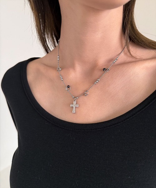 4INT. ネックレス クロスモチーフ マルチ チャーム ネックレス