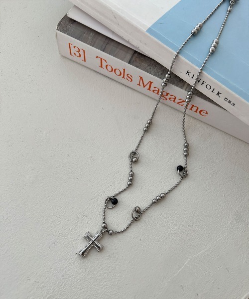 4INT. ネックレス クロスモチーフ マルチ チャーム ネックレス