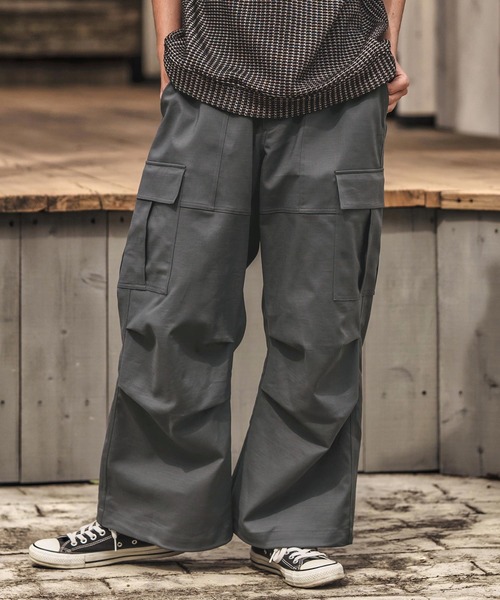 CAMBIO（カンビオ） カーゴパンツ mp13581- 裾ドローコードワイド