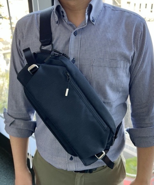 ace. ショルダーバッグ クロスリングH 上品な杢調素材 スリングバッグ