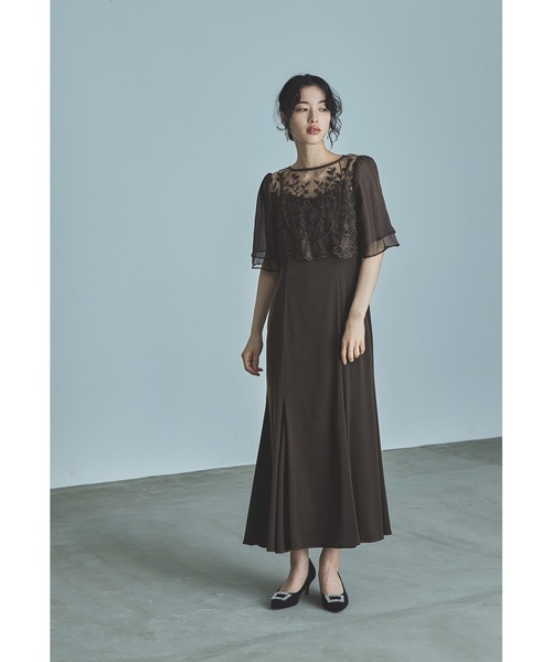 niana（ニアナ） ドレス リーフ刺繍レースブラウスキャミワンピース