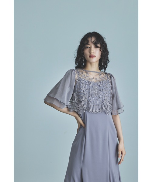 niana（ニアナ） ドレス リーフ刺繍レースブラウスキャミワンピース