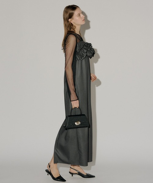 LE'RURE ドレス Wavy frill bustier stripe dress : ZOZOTOWN Yahoo!店