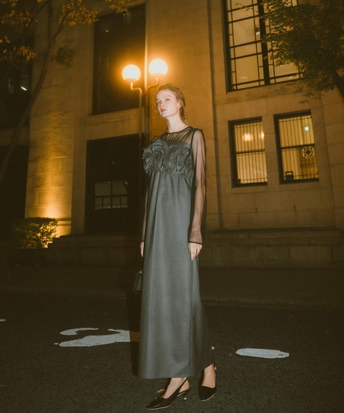 LE'RURE ドレス Wavy frill bustier stripe dress : ZOZOTOWN Yahoo!店