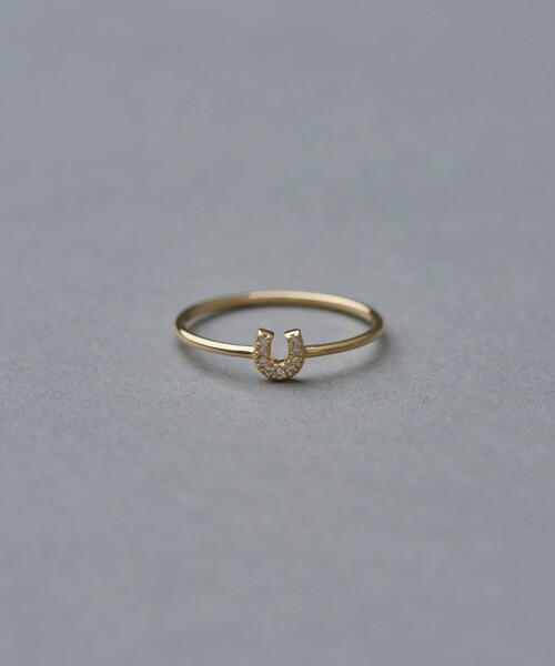 ete（エテ） 指輪 リング K10YG ダイヤモンド ホースシュー リング