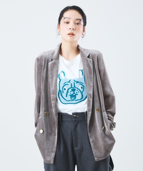 Muscat ジャケット テーラードジャケット ベロア テーラードジャケット