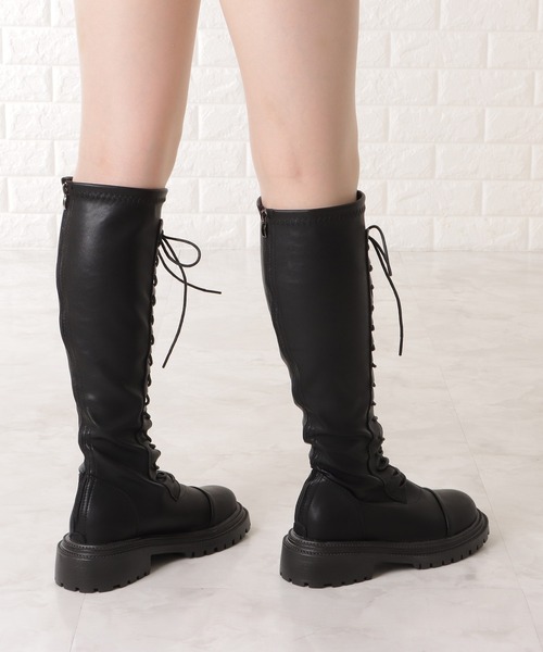 Lace Ladies（レースレディース） ブーツ 厚底 編み上げロングブーツ