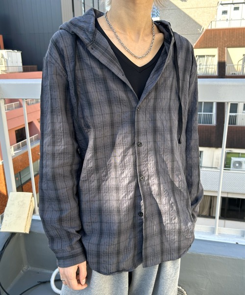 B.R.U パーカー フード付きチェックパーカー メンズ レディース