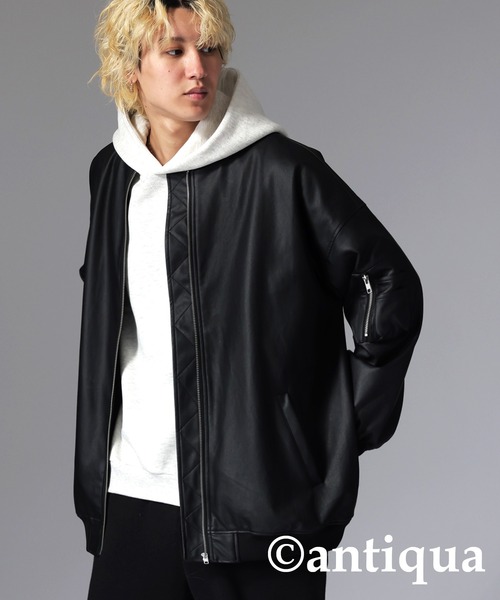 antiqua（アンティカ） ma1 ma-1 合皮レザーMA-1 レディース メンズ