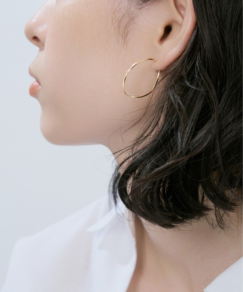 Jewel closet by L&Co. ピアス K10 フープ ピアス レディース メンズ