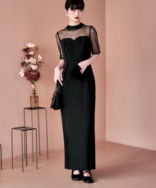 etoll.（エトル） ドレス 刺繍ペプラムビスチェ＆Iラインドレス