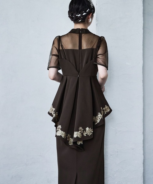 etoll.（エトル） ドレス 刺繍ペプラムビスチェ＆Iラインドレス