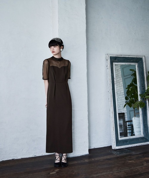 etoll.（エトル） ドレス 刺繍ペプラムビスチェ＆Iラインドレス