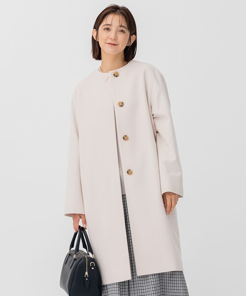 23区（ニジュウサンク） ノーカラーコート コート ウールカシミヤ