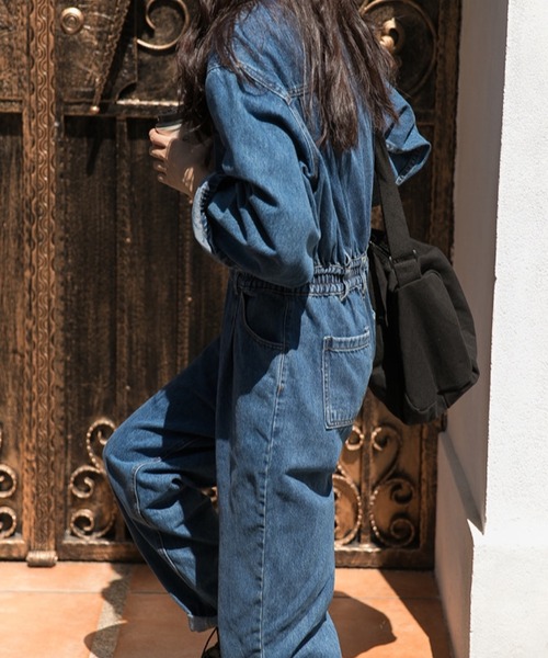 オールインワン デニムオールインワンパンツつなぎ レディース