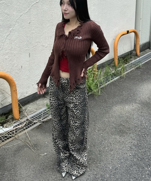 madrepadre ジーンズ デニム デニムパンツ レオパード柄デニムパンツ